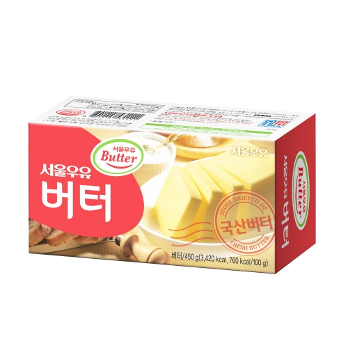 서울우유버터 450g (무염버터) 종이케이스/개별포장/서울버터 [아이스박스구매필수]